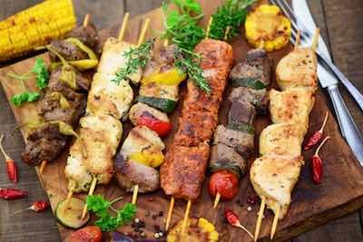 Chicken kabobs on the grill 1 